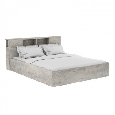 Κρεβάτι διπλό OLYMPUS σε χρώμα antique ανθρακί 160x200εκ Υλικό: CLIPBOARD 16mm & 18mm WITH PAPER WOOD 123-000191