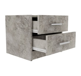 Κομοδίνο OLYMPUS με 2 συρτάρια χρώμα antique ανθρακί 47.5x40.5x40.5εκ Υλικό: CLIPBOARD 16mm - TOP  25mm WITH 3D PAPER WOOD 123-000192