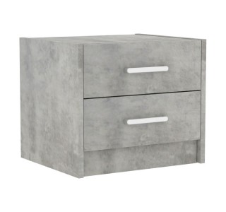 Κομοδίνο OLYMPUS με 2 συρτάρια χρώμα antique ανθρακί 47.5x40.5x40.5εκ Υλικό: CLIPBOARD 16mm - TOP  25mm WITH 3D PAPER WOOD 123-000192