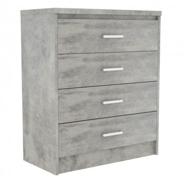 Συρταριέρα OLYMPUS με 4 συρτάρια χρώμα antique ανθρακί 80x40x95εκ Υλικό: MDF & CLIPBOARD 16mm & 2.5cm WITH PAPER WOOD 123-000193