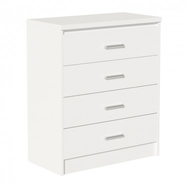 Συρταριέρα OLYMPUS με 4 συρτάρια σε λευκή απόχρωση 80x40x95εκ Υλικό: MDF & CLIPBOARD 16mm & 2.5cm WITH PAPER WOOD 123-000209