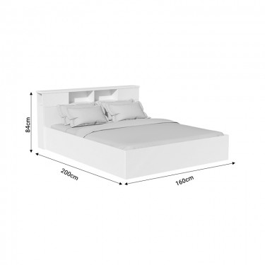 Κρεβάτι OLYMPUS σε λευκή απόχρωση 160x200εκ Υλικό: CLIPBOARD 16mm & 18mm WITH PAPER WOOD 123-000210