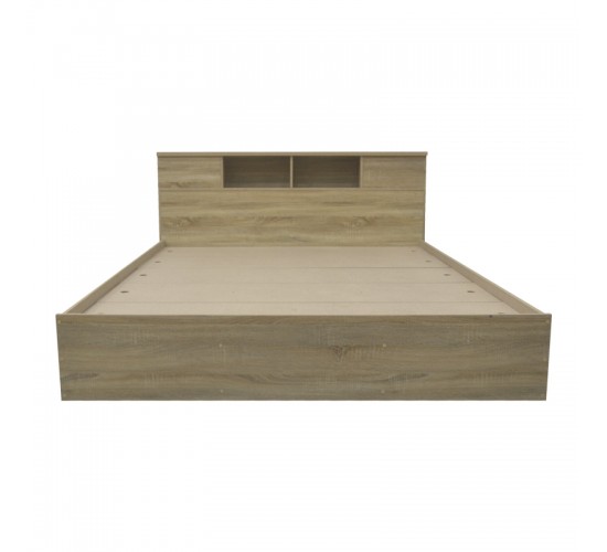Κρεβάτι διπλό OLYMPUS σε sonoma απόχρωση 160x200εκ Υλικό: CLIPBOARD 16mm & 18mm- 3D PAPER WOOD 123-000225