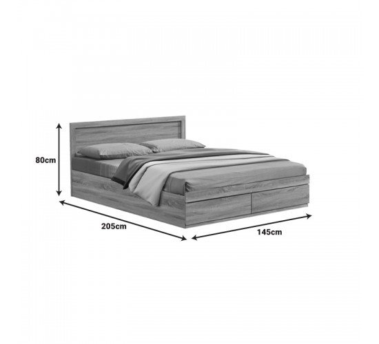 Κρεβάτι Olympus με συρτάρι σε φυσική απόχρωση 140x200εκ Υλικό: PAPER LAMINATED PARTICLE BOARD - MDF BOARD 123-000228