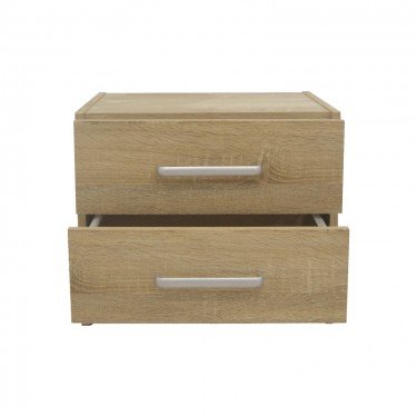 Κομοδίνο OLYMPUS με 2 συρτάρια σε sonoma απόχρωση 47.5x40.5x40.5εκ Υλικό: CLIPBOARD 16mm - TOP  25mm WITH 3D PAPER WOOD 123-000229