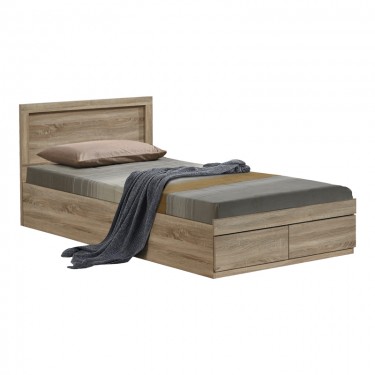 Κρεβάτι Olympus με συρτάρι σε sonoma απόχρωση 100x200εκ Υλικό: PAPER LAMINATED PARTICLE BOARD - MDF BOARD 123-000236