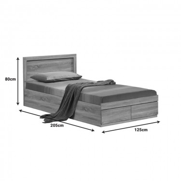 Κρεβάτι Olympus με συρτάρι σε sonoma απόχρωση 120x200εκ Υλικό: PAPER LAMINATED PARTICLE BOARD - MDF BOARD 123-000238