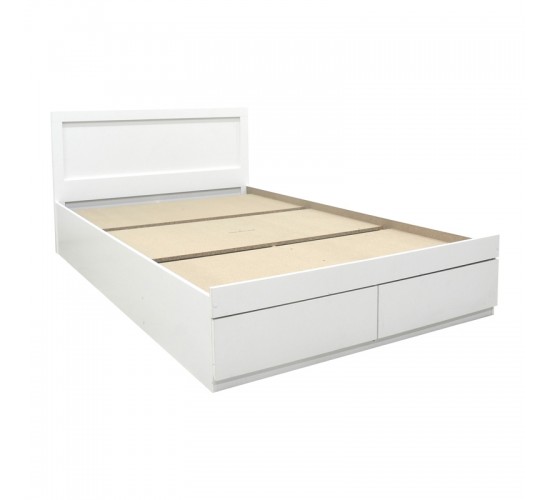 Κρεβάτι Olympus με συρτάρι σε λευκή απόχρωση 100x200εκ Υλικό: PAPER LAMINATED PARTICLE BOARD - MDF BOARD 123-000243