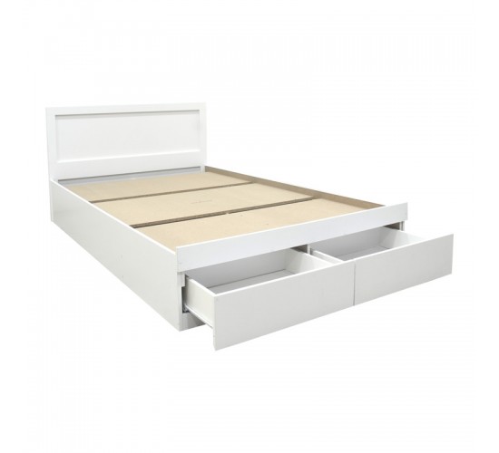 Κρεβάτι Olympus με συρτάρι σε λευκή απόχρωση 100x200εκ Υλικό: PAPER LAMINATED PARTICLE BOARD - MDF BOARD 123-000243