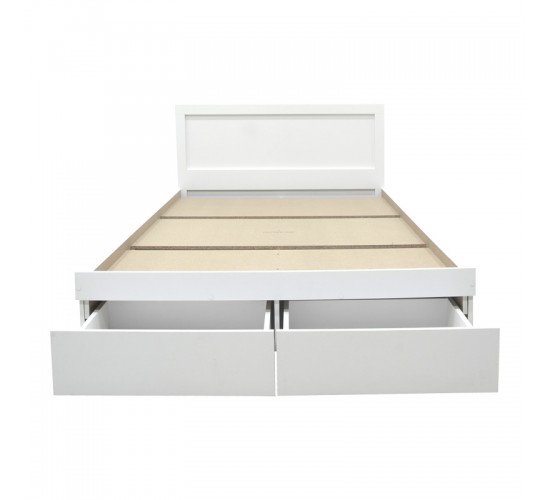 Κρεβάτι Olympus με συρτάρι σε λευκή απόχρωση 100x200εκ Υλικό: PAPER LAMINATED PARTICLE BOARD - MDF BOARD 123-000243