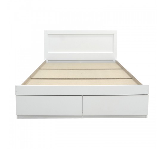 Κρεβάτι Olympus με συρτάρι σε λευκή απόχρωση 150x200εκ Υλικό: PAPER LAMINATED PARTICLE BOARD - MDF BOARD 123-000246