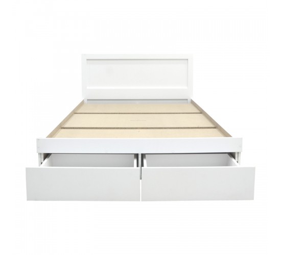 Κρεβάτι Olympus με συρτάρι σε λευκή απόχρωση 150x200εκ Υλικό: PAPER LAMINATED PARTICLE BOARD - MDF BOARD 123-000246