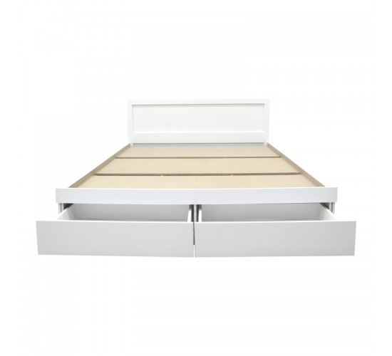 Κρεβάτι Olympus με συρτάρι σε λευκή απόχρωση 120x200εκ Υλικό: PAPER LAMINATED PARTICLE BOARD - MDF BOARD 123-000247