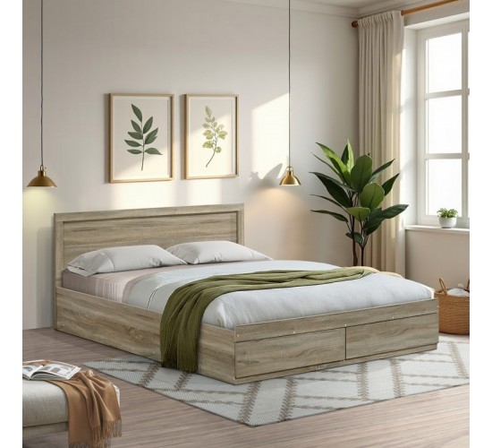 Κρεβάτι Olympus με συρτάρι σε φυσική απόχρωση 160x200εκ Υλικό: PAPER LAMINATED PARTICLE BOARD - MDF BOARD 123-000248