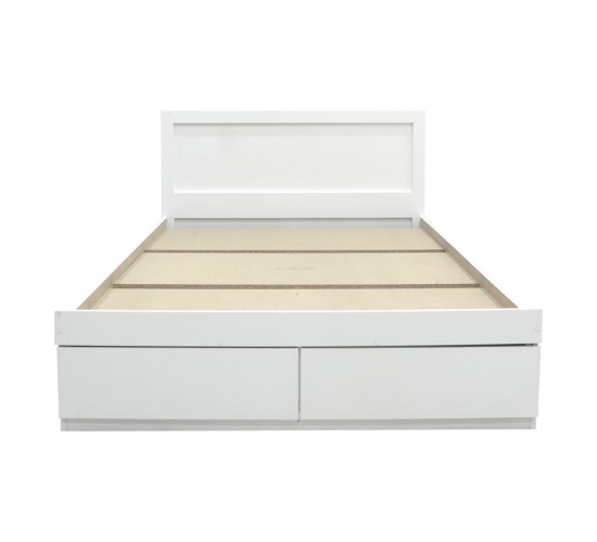 Κρεβάτι Olympus με συρτάρι σε λευκή απόχρωση 160x200εκ Υλικό: PAPER LAMINATED PARTICLE BOARD - MDF BOARD 123-000249