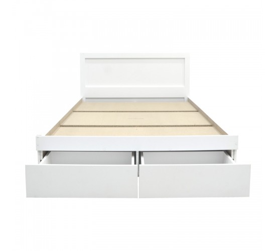 Κρεβάτι Olympus με συρτάρι σε λευκή απόχρωση 160x200εκ Υλικό: PAPER LAMINATED PARTICLE BOARD - MDF BOARD 123-000249