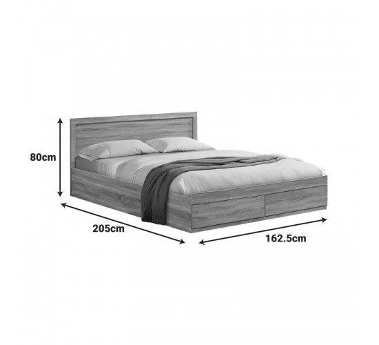 Κρεβάτι Olympus με συρτάρι σε wenge απόχρωση 160x200εκ Υλικό: PAPER LAMINATED PARTICLE BOARD - MDF BOARD 123-000250