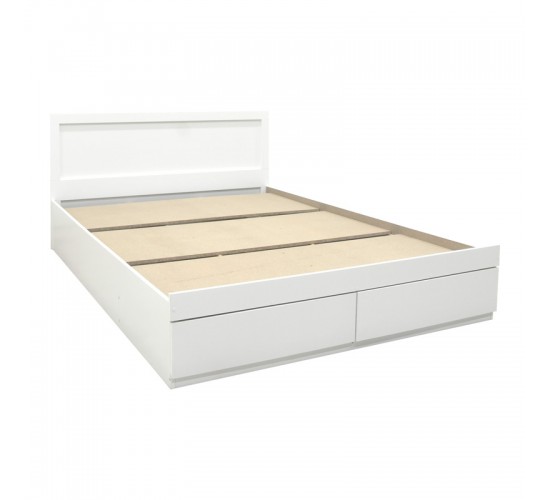 Κρεβάτι Olympus με συρτάρι σε λευκή απόχρωση 140x200εκ Υλικό: PAPER LAMINATED PARTICLE BOARD - MDF BOARD 123-000251