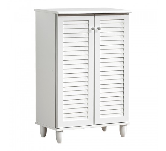 Παπουτσοθήκη-ντουλάπι Santo 10 ζεύγων σε λευκή απόχρωση 60x34.5x91.5εκ Υλικό: CLIPBOARD 16mm WITH PAPER WOOD 123-000255