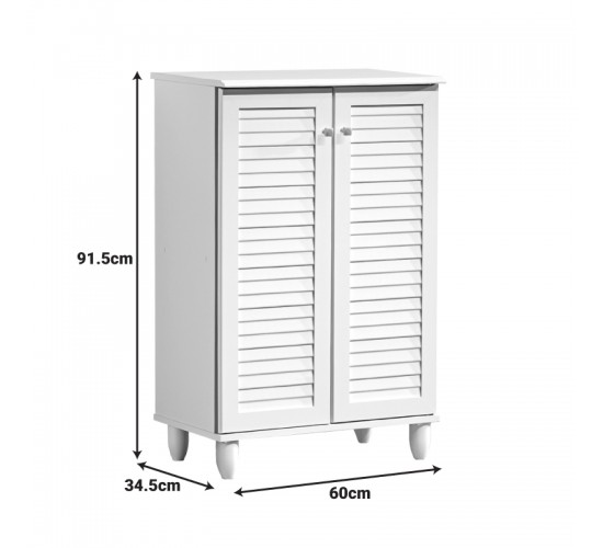 Παπουτσοθήκη-ντουλάπι Santo 10 ζεύγων σε λευκή απόχρωση 60x34.5x91.5εκ Υλικό: CLIPBOARD 16mm WITH PAPER WOOD 123-000255