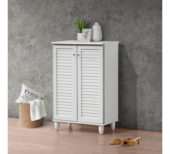 Παπουτσοθήκη-ντουλάπι Santo 10 ζεύγων σε λευκή απόχρωση 60x34.5x91.5εκ Υλικό: CLIPBOARD 16mm WITH PAPER WOOD 123-000255