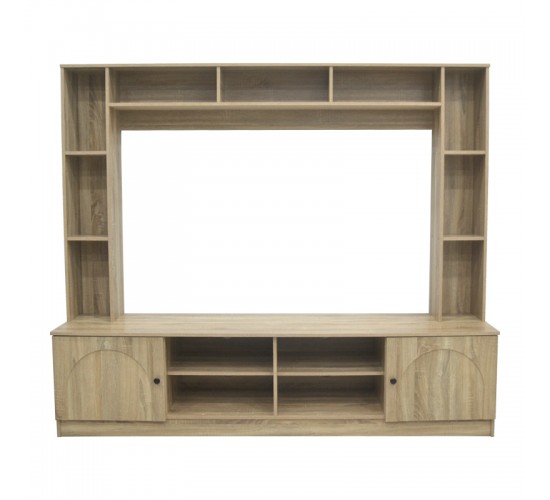 Σύνθετο σαλονιού Ambera σε sonoma απόχρωση 200x40x171.5εκ Υλικό: CLIPBOARD WITH 3D PAPER WOOD - MDF 123-000264