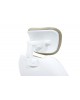 Καρέκλα γραφείου διευθυντή MOMENTUM Bucket pakoworld μπεζ ύφασμα Mesh-πλάτη pu λευκό