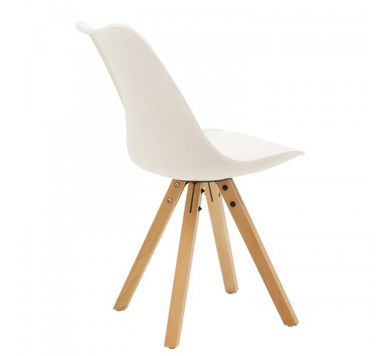 Καρέκλα Caron PP λευκό-φυσικό πόδι Υλικό: PU. PP. Beech solid wood leg 127-000012