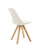 Καρέκλα Caron PP λευκό-φυσικό πόδι Υλικό: PU. PP. Beech solid wood leg 127-000012