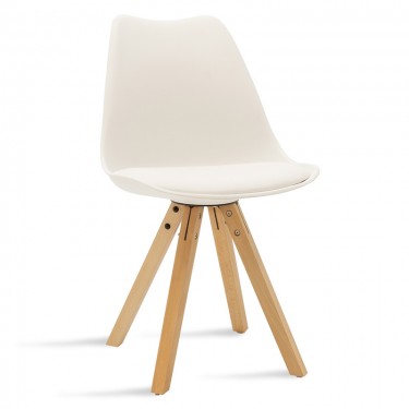 Καρέκλα Caron PP λευκό-φυσικό πόδι Υλικό: PU. PP. Beech solid wood leg 127-000012