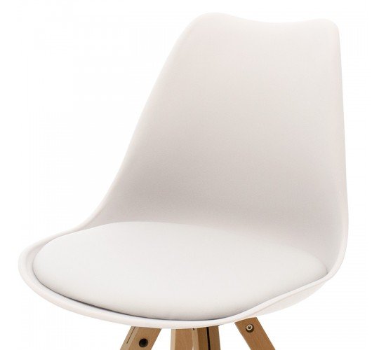 Καρέκλα Caron PP λευκό-φυσικό πόδι Υλικό: PU. PP. Beech solid wood leg 127-000012