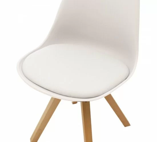 Καρέκλα Caron PP λευκό-φυσικό πόδι Υλικό: PU. PP. Beech solid wood leg 127-000012 Καρέκλα Caron PP λευκό-φυσικό πόδι Υλικό: PU. PP. Beech solid wood leg 127-000012