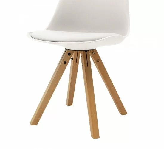 Καρέκλα Caron PP λευκό-φυσικό πόδι Υλικό: PU. PP. Beech solid wood leg 127-000012 Καρέκλα Caron PP λευκό-φυσικό πόδι Υλικό: PU. PP. Beech solid wood leg 127-000012