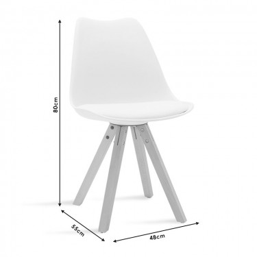 Καρέκλα Caron PP λευκό-φυσικό πόδι Υλικό: PU. PP. Beech solid wood leg 127-000012