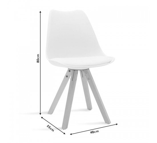 Καρέκλα Caron PP λευκό-φυσικό πόδι Υλικό: PU. PP. Beech solid wood leg 127-000012