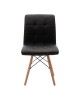 Καρέκλα Cian II PU μαύρο-φυσικό πόδι Υλικό: PU. METAL. WOOD 127-000031