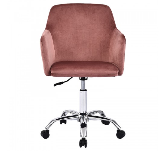 Καρέκλα γραφείου εργασίας Xever βελούδο ροζ Υλικό: VELVET. METAL 127-000034