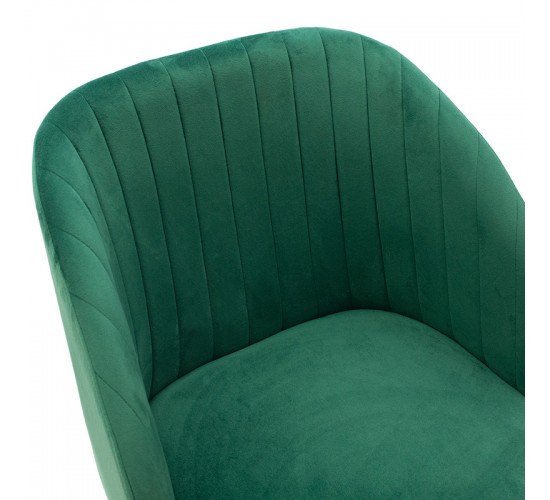 Πολυθρόνα Oasis βελούδο σκούρο πράσινο-μαύρο πόδι Υλικό: VELVET - METAL 127-000056