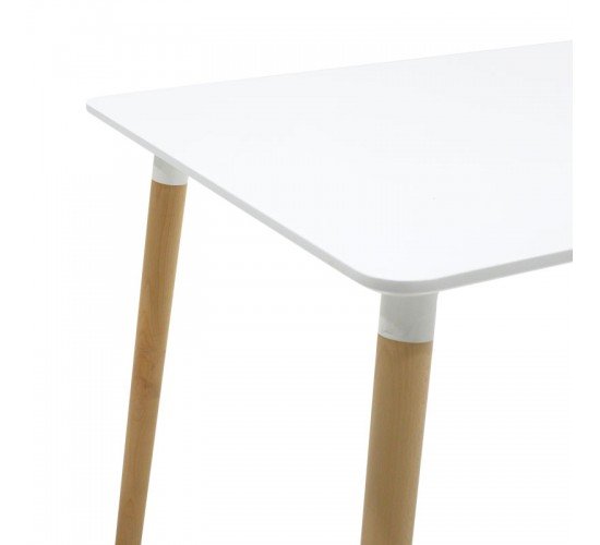 Τραπέζι Natali επιφάνεια MDF λευκό 120x80x75εκ Υλικό: MDF - BEECH WOOD - METAL 127-000079