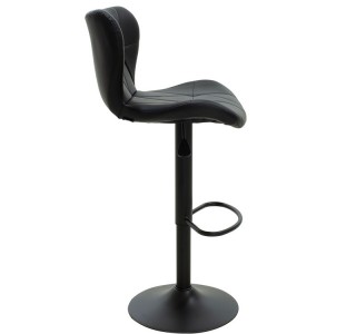 Σκαμπό μπαρ Coozy πτυσσόμενο μεταλλικό μαύρο ματ με pu χρώμα μαύρο Υλικό: METAL PU 127-000089