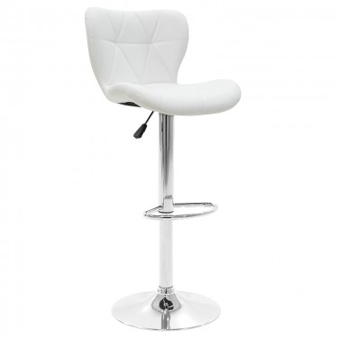 Σκαμπό μπαρ Coozy pu σε λευκό χρώμα σκελετός χρωμίου Υλικό: METAL  - PU 127-000091