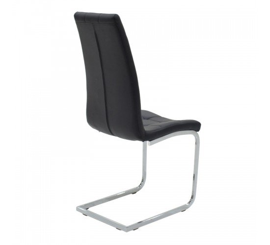 Καρέκλα Darrell pu μαύρο-βάση χρωμίου 42x49x106εκ Υλικό: METAL PU 127-000106