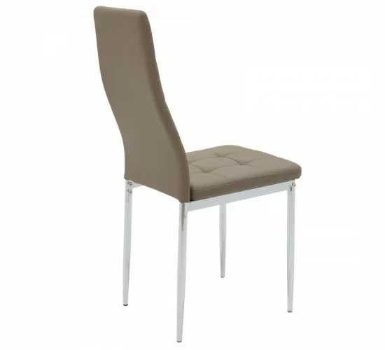 Καρέκλα Cube PU μόκα-πόδι χρωμίου Υλικό: METAL. PU 127-000110 Καρέκλα Cube PU μόκα-πόδι χρωμίου Υλικό: METAL. PU 127-000110