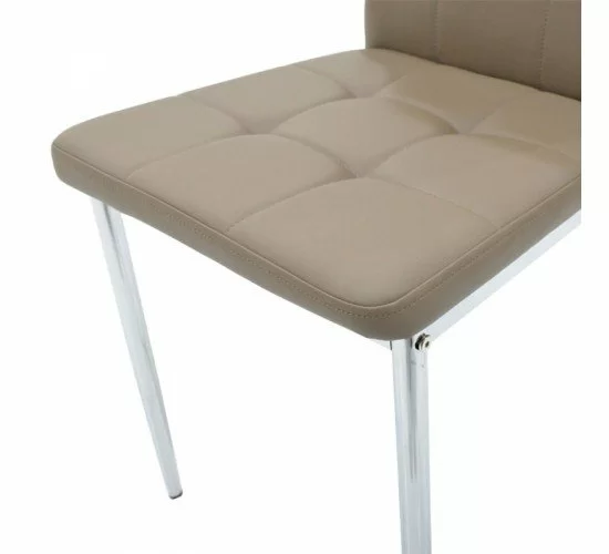 Καρέκλα Cube PU μόκα-πόδι χρωμίου Υλικό: METAL. PU 127-000110 Καρέκλα Cube PU μόκα-πόδι χρωμίου Υλικό: METAL. PU 127-000110
