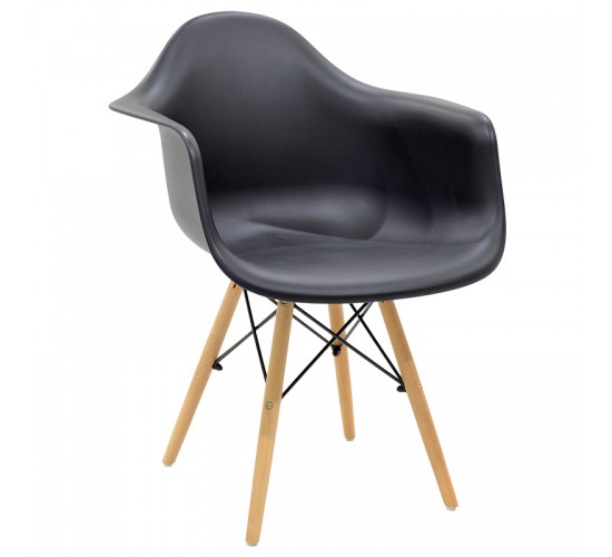 Πολυθρόνα Julita PP μαύρο-φυσικό πόδι Υλικό: PP 2850g/m³ - BEECH WOOD 127-000126 Πολυθρόνα Julita PP μαύρο-φυσικό πόδι Υλικό: PP 2850g/m³ - BEECH WOOD 127-000126