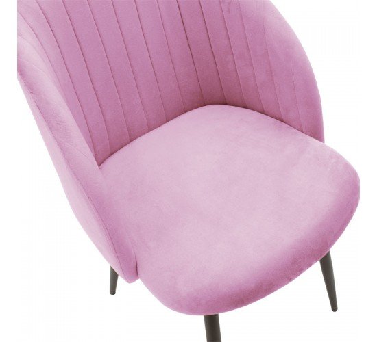 Πολυθρόνα Oasis βελούδο ροζ-πόδι μαύρο μέταλλο 54x52x84εκ Υλικό: VELVET - METAL 127-000170