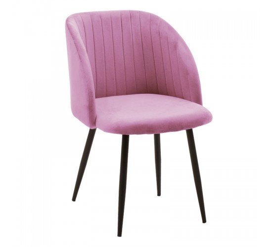 Πολυθρόνα Oasis βελούδο ροζ-πόδι μαύρο μέταλλο 54x52x84εκ Υλικό: VELVET - METAL 127-000170
