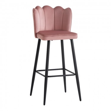 Σκαμπό μπαρ Velvi βελούδο σε σάπιο μήλο απόχρωση 46x45x105.5εκ Υλικό: VELVET - SPONGE - METAL 127-000183