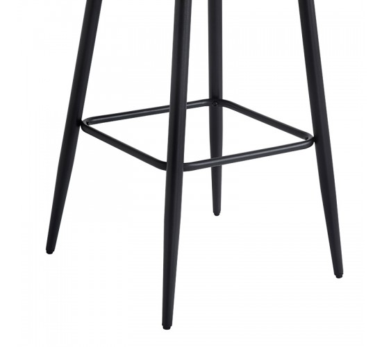 Σκαμπό μπαρ Velva Βελούδο σε μαύρη απόχρωση 49x63x102εκ Υλικό: VELVET - SPONGE - METAL 127-000184