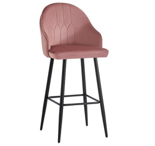 Σκαμπό μπαρ Velva βελούδο σε σάπιο μήλο απόχρωση 46x45x113εκ Υλικό: VELVET - SPONGE - METAL 127-000185